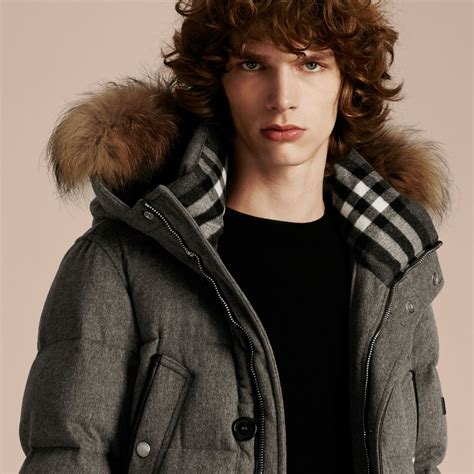 burberry down filled cashmere parka|burberry cashmere jacket.